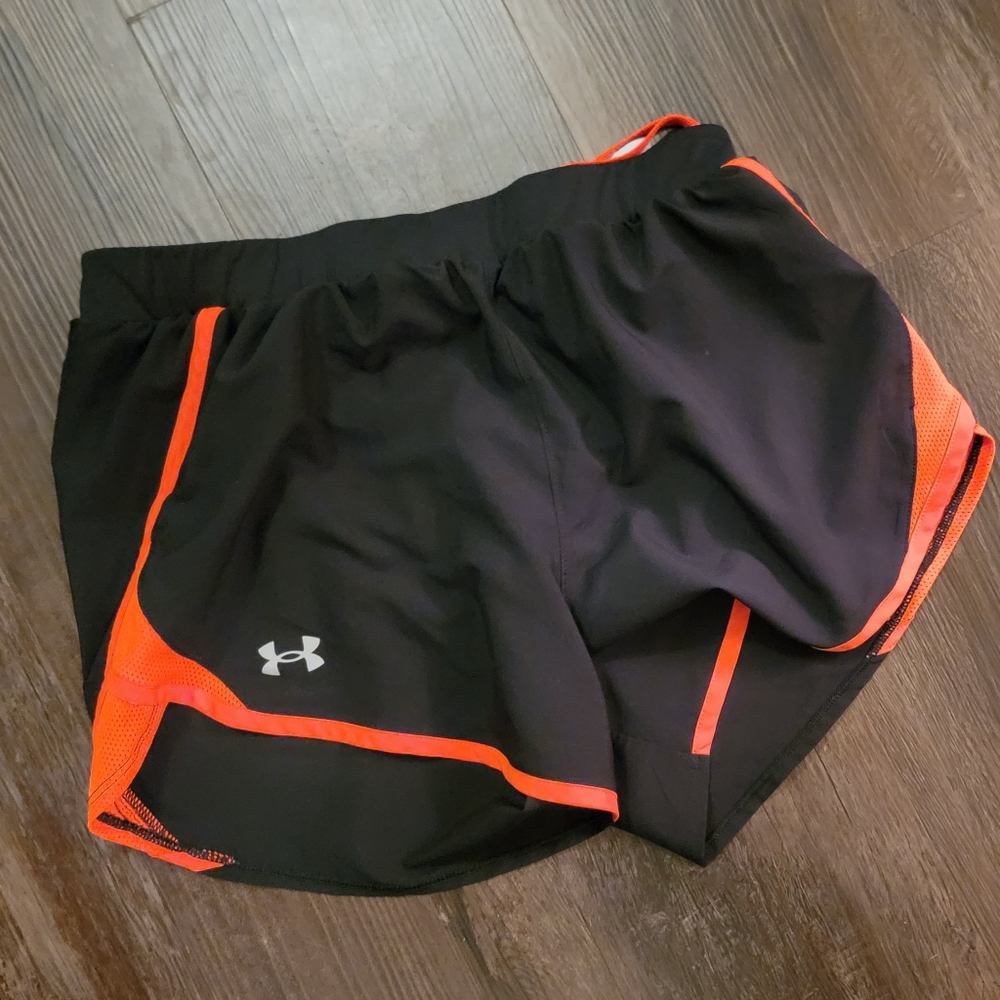 Black and neon orange Under Armour shorts size medium
